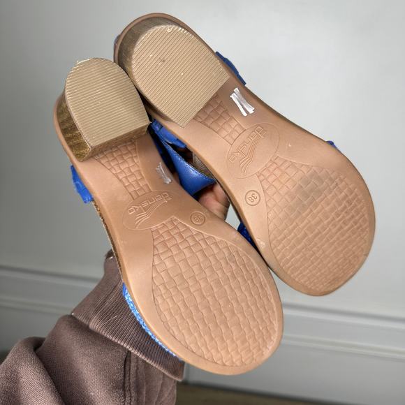 Dansko Debby Blue Woven Leather Heeled Comfort Sandal Womens EU 38 US 7.5-8 - Picture 8 of 10